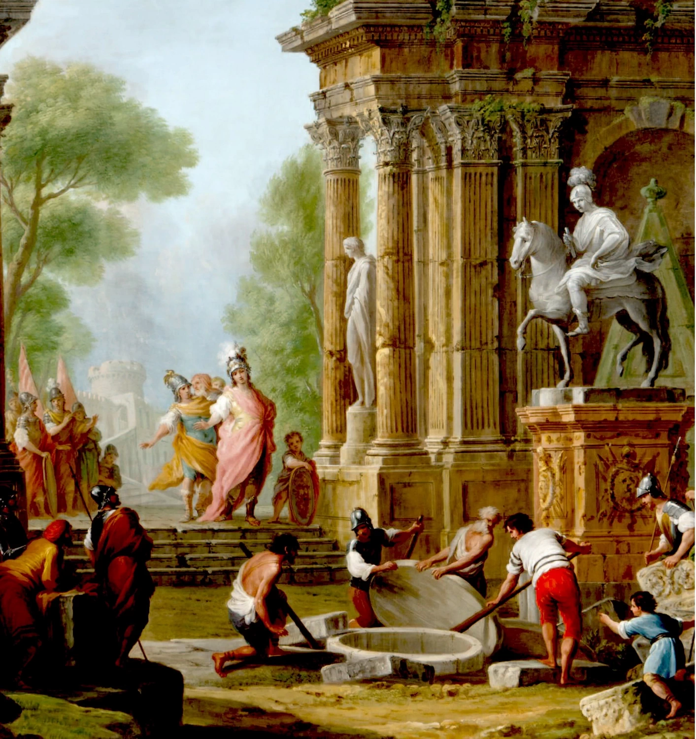 Scena storica con architettura